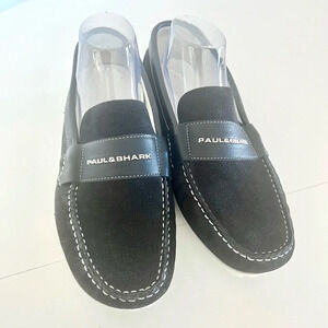 Paul & Shark Yachting Dark Blue Leather Slip-On Loafer Boat Shoes Size 43